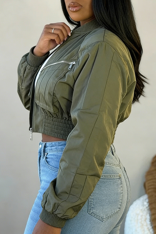 Stylish Open Front Crop Jacket