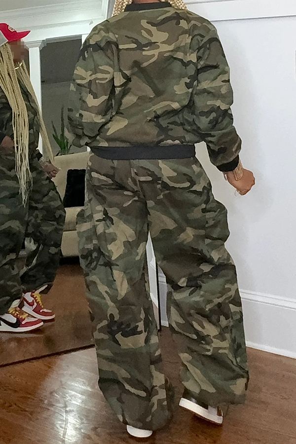 Stylish Camouflage Bomber Jacket & Cargo Pants Set