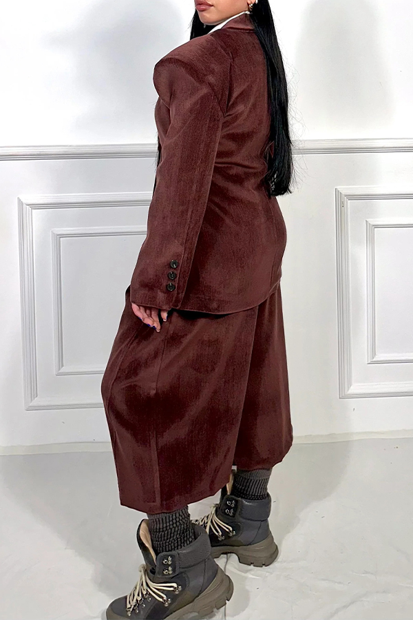 Stylish Drop Shoulder Blazer & Bermuda Shorts Set