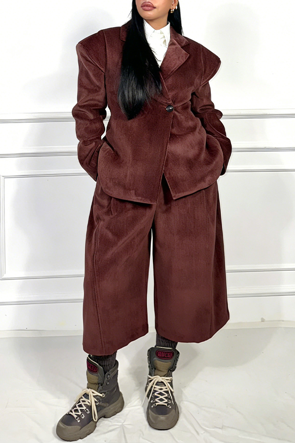 Stylish Drop Shoulder Blazer & Bermuda Shorts Set