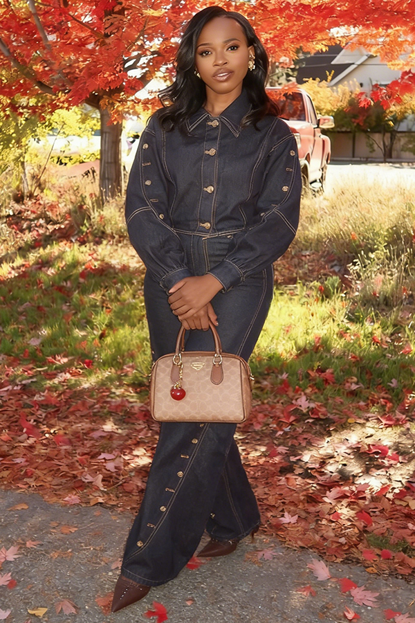 Stylish Button Up Denim Jacket & Pants Set