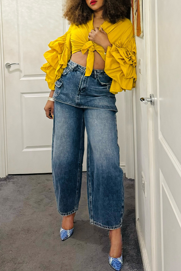 Stylish Pockets Tapered Leg Jeans