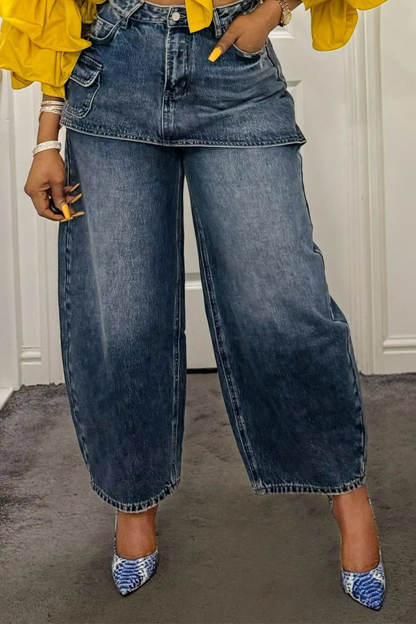Stylish Pockets Tapered Leg Jeans