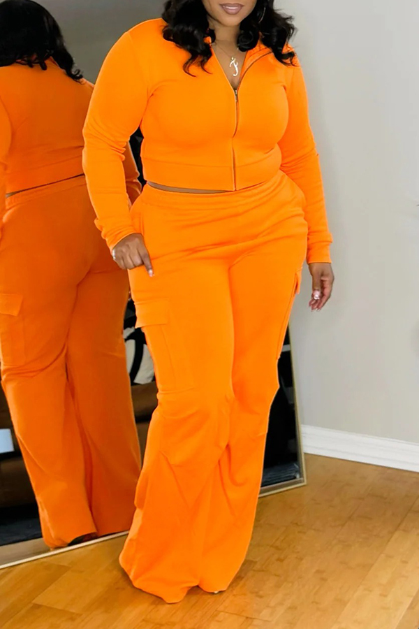 Casual Zip Up Jacket & Pants Set