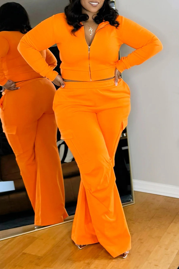 Casual Zip Up Jacket & Pants Set