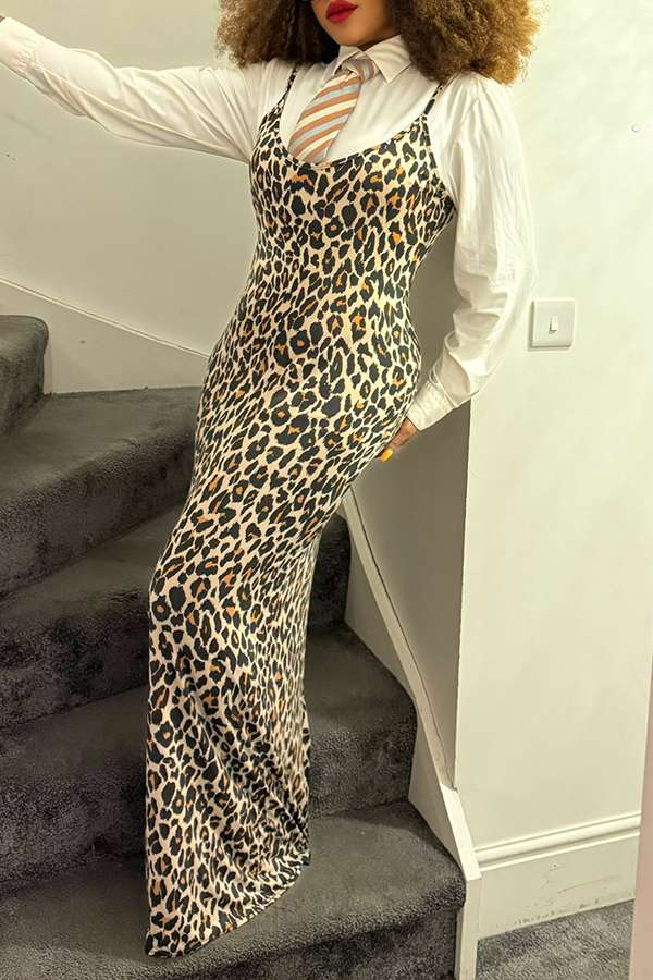 Stylish Leopard Print Bodycon Dress