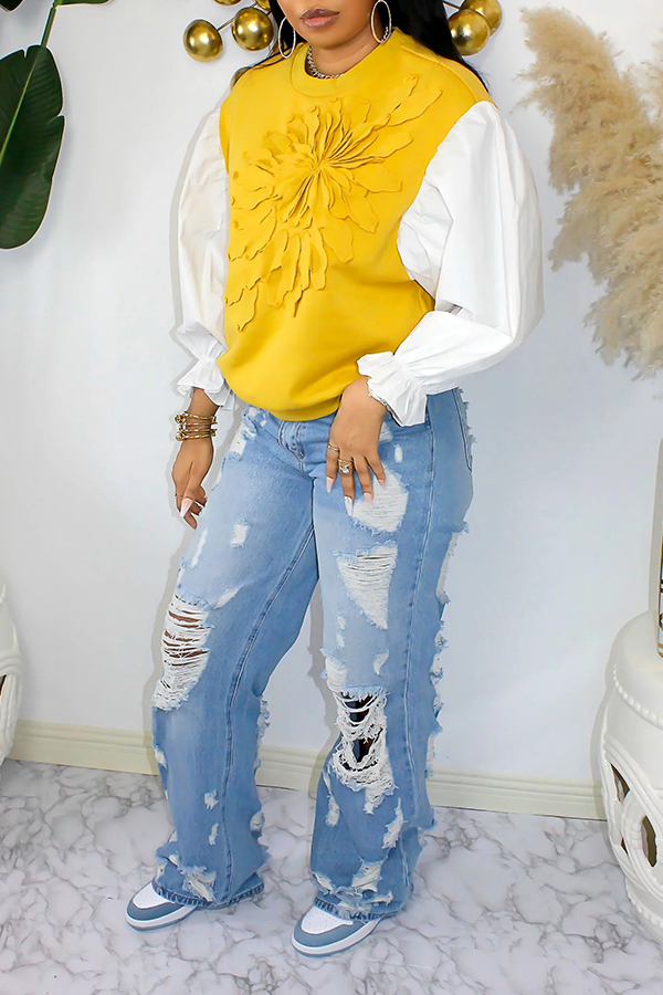 Chic Puff Sleeve Oversize Sweatshirt