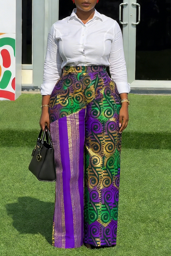 Stylish Graphic Print High Waisted Pants