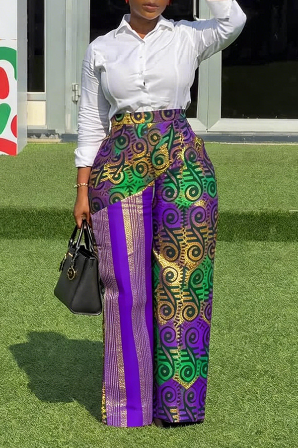 Stylish Graphic Print High Waisted Pants