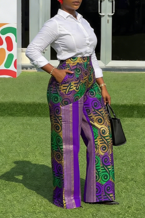 Stylish Graphic Print High Waisted Pants