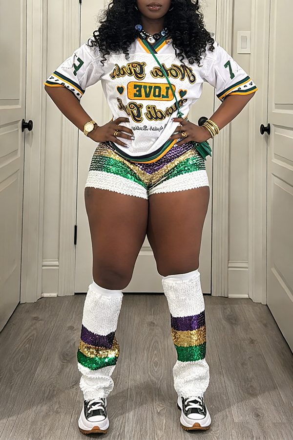 Stylish Letter Graphic T-shirt & Shorts Set