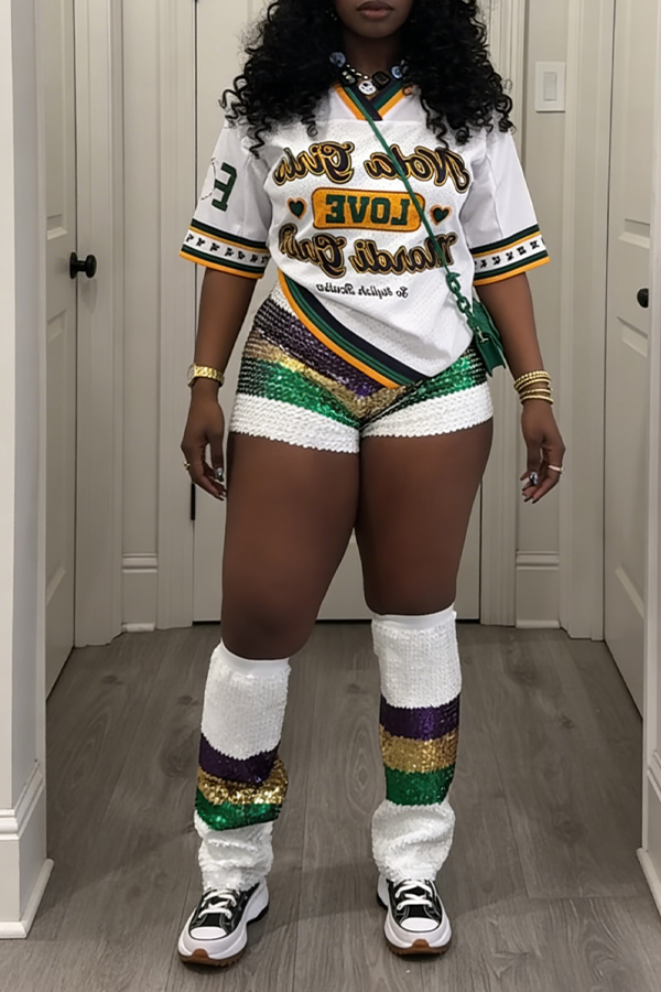 Stylish Letter Graphic T-shirt & Shorts Set