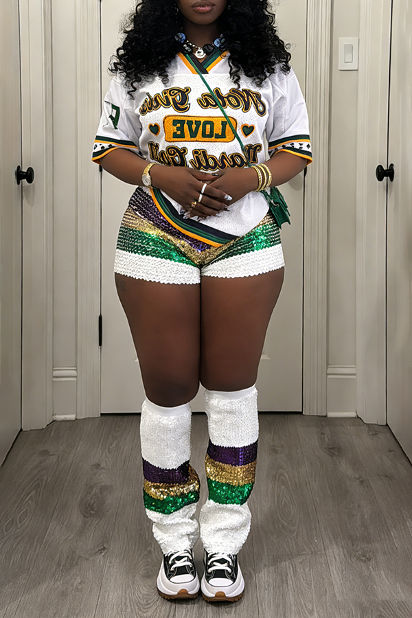 Stylish Letter Graphic T-shirt & Shorts Set