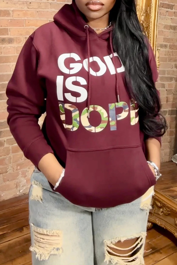 Stylish God Is Dope Camouflage Hoodie