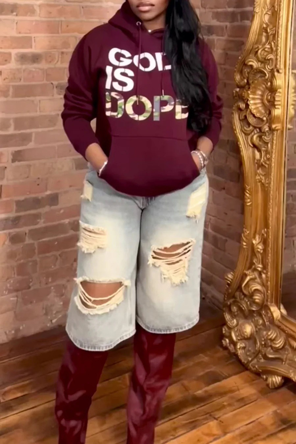 Stylish God Is Dope Camouflage Hoodie