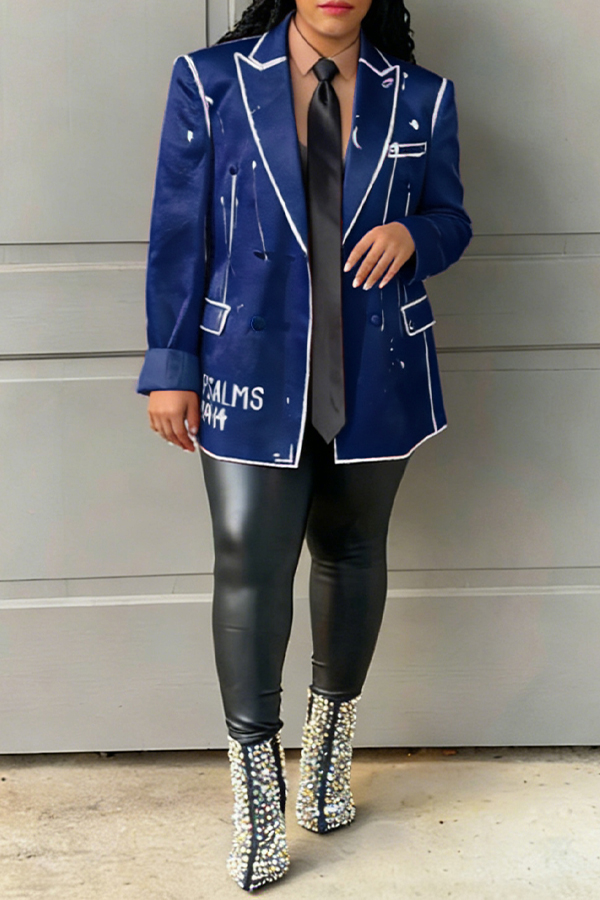 Stylish Peak Collar Double Breasted Blazer