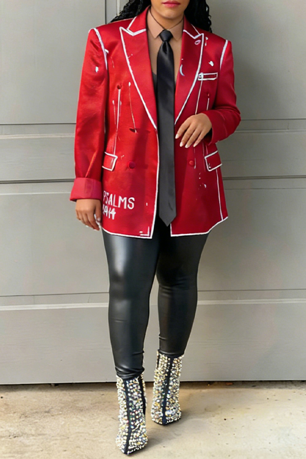 Stylish Peak Collar Double Breasted Blazer