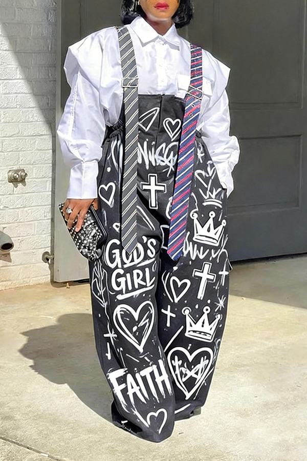 Stylish Long Tie Style Plaid Jumpsuit