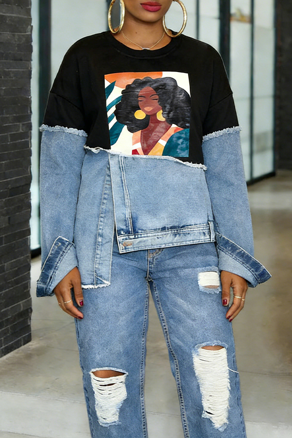 Stylish African Patchwork Print Sweatshirt