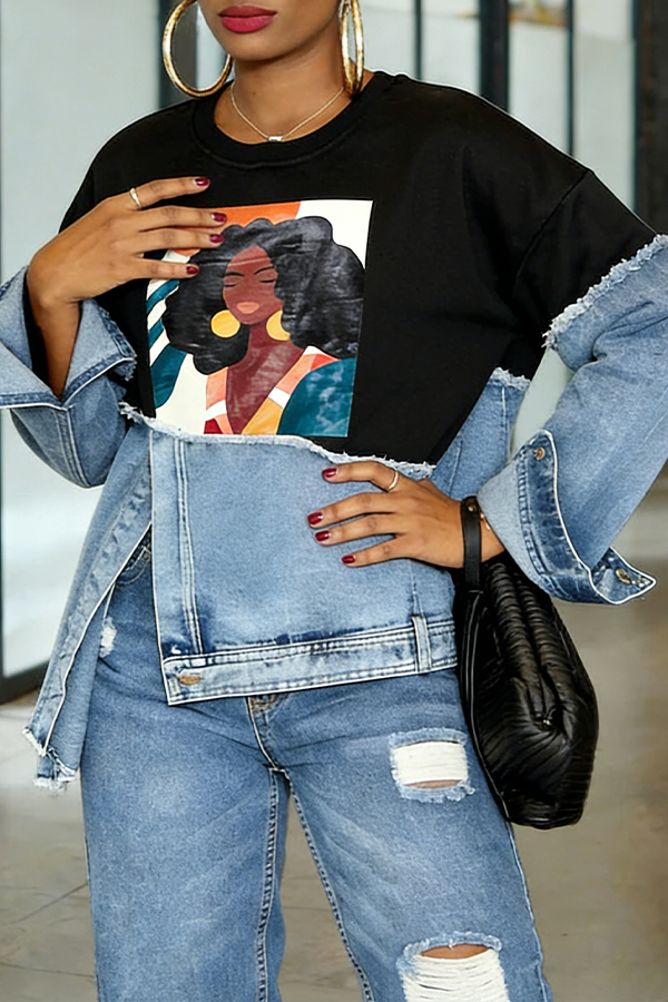 Stylish African Patchwork Print Sweatshirt