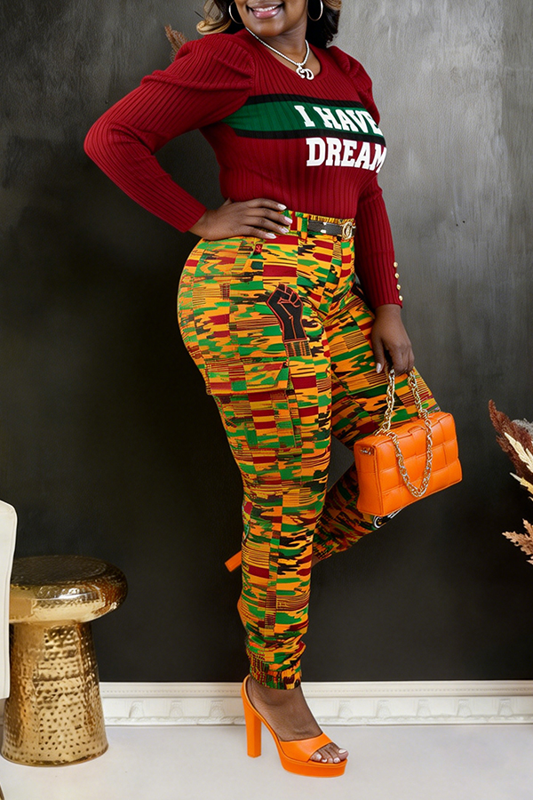 Stylish ColorBlock Camouflage Graphic Print Cargo Pants