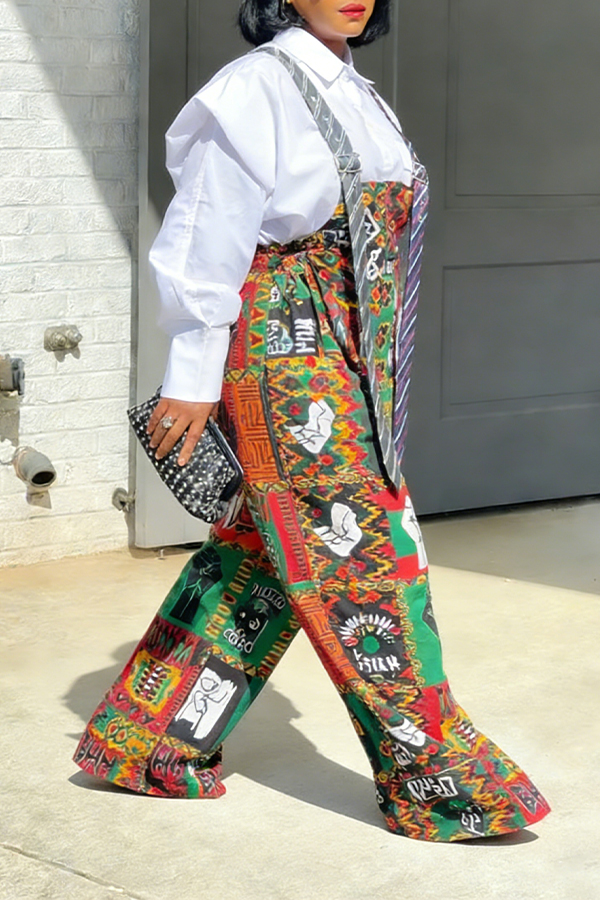 Stylish Allover Print Tie Style Jumpsuit