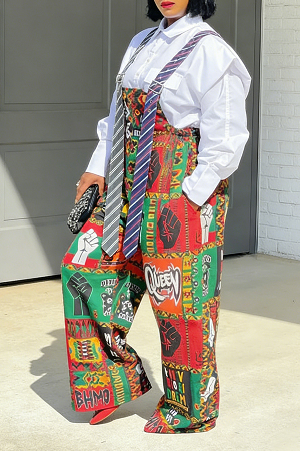 Stylish Allover Print Tie Style Jumpsuit