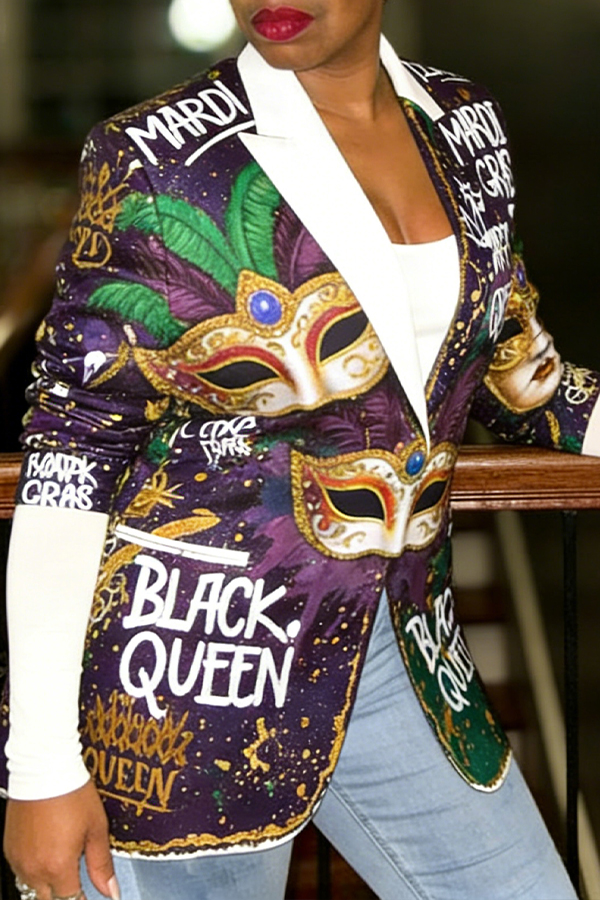 Unique Design Figure Graphic Blazer
