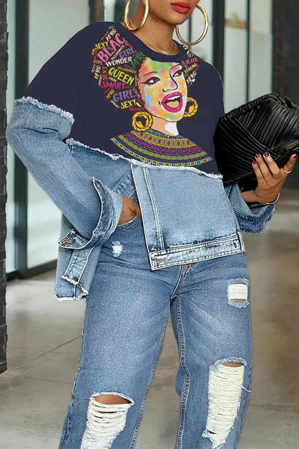 Black History Month Colorblock Printed Sweatshirt