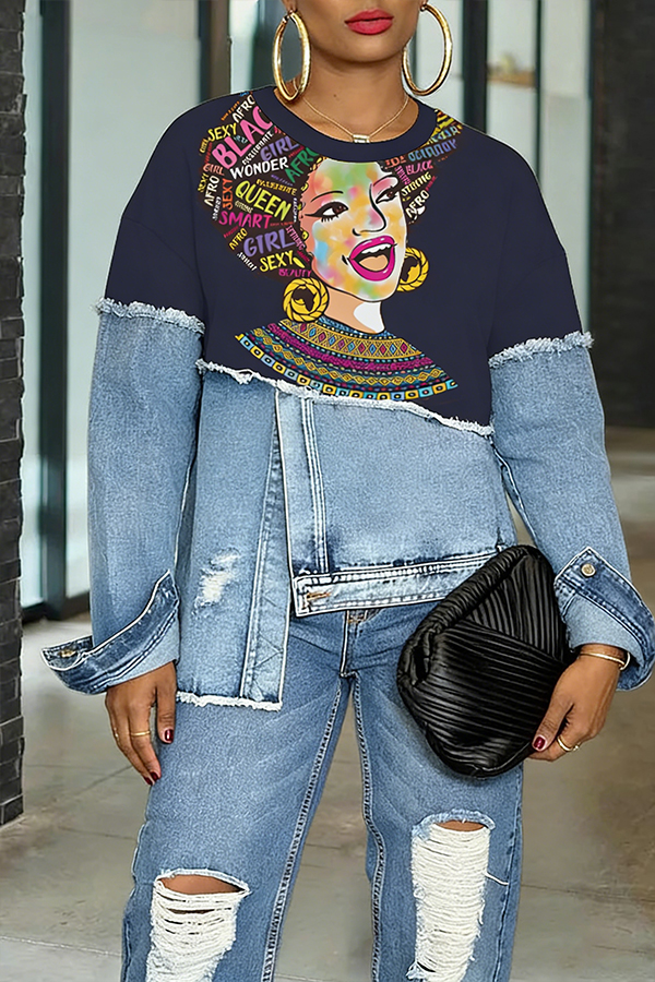 Black History Month Colorblock Printed Sweatshirt