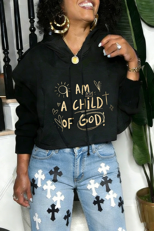 Casual Letter Graphic Kangaroo Pocket Hoodie