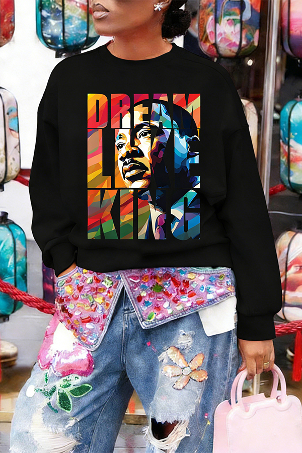 Black History Month MLK Print Sweatshirt
