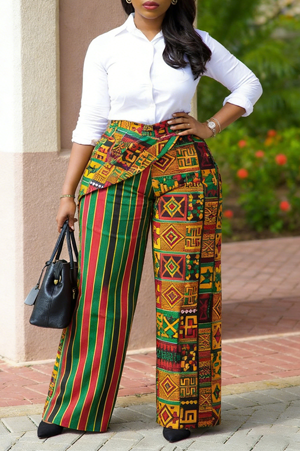 Stylish Striped Figure Graphic Pants