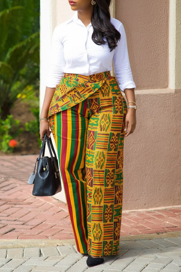 Stylish Striped Figure Graphic Pants