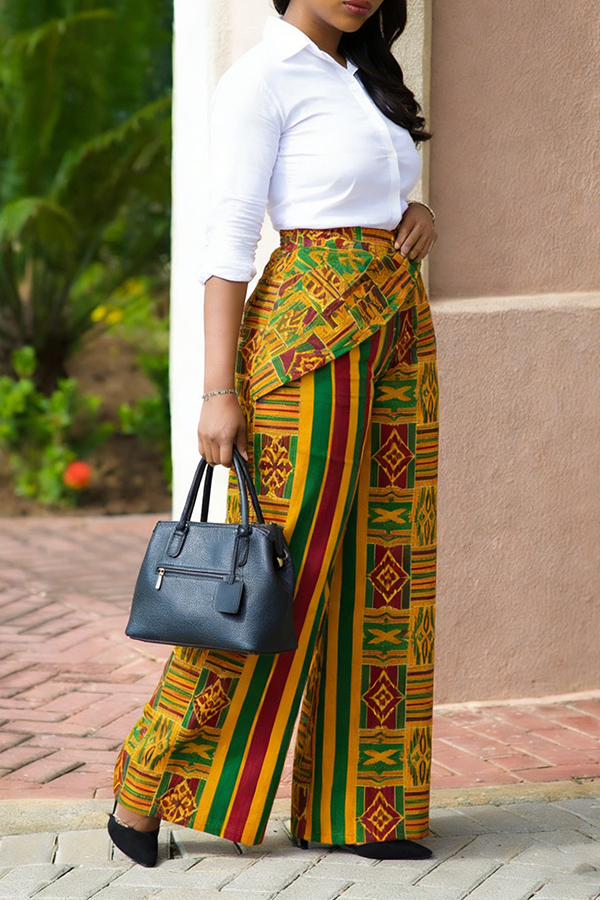 Stylish Striped Figure Graphic Pants