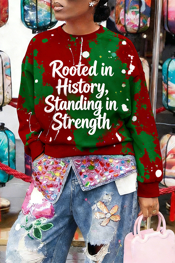 Rooted In History Standing In Strength Colorblock Sweatshirt