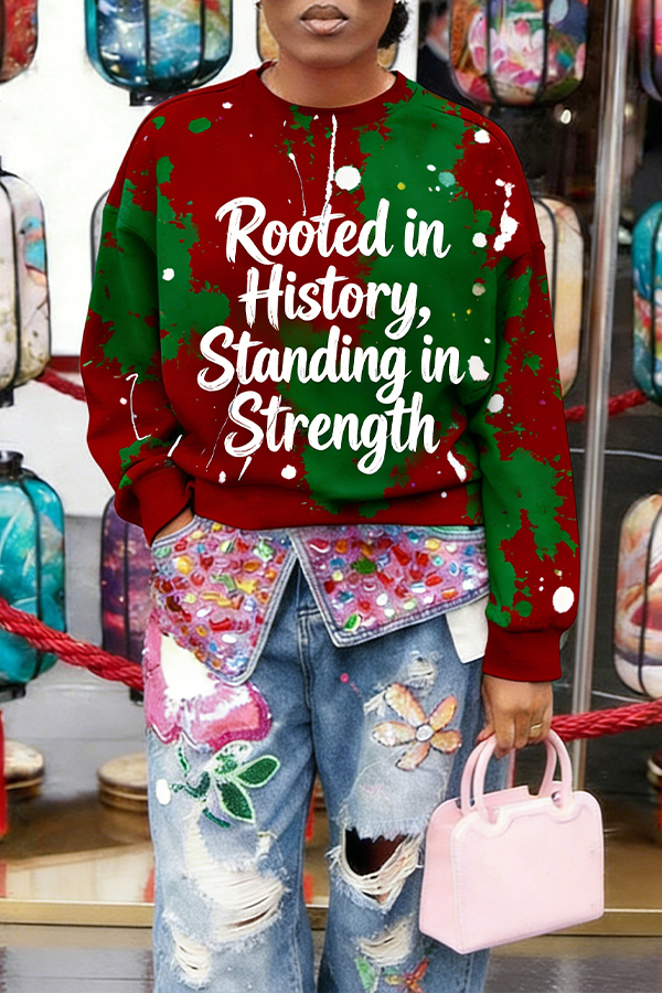 Rooted In History Standing In Strength Colorblock Sweatshirt