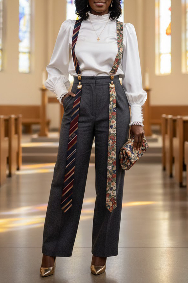 Stylish Multiple Ties Straight Leg Overalls