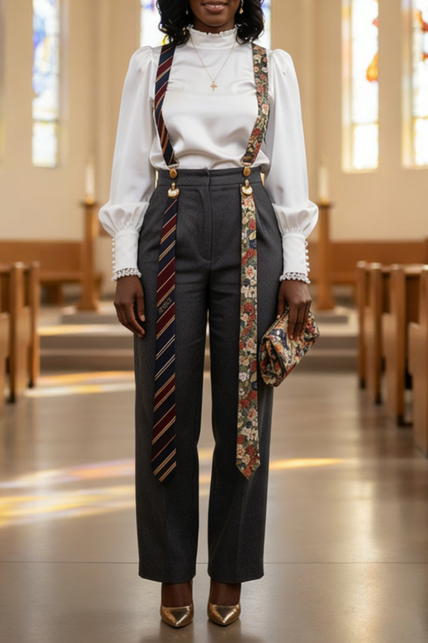 Stylish Multiple Ties Straight Leg Overalls