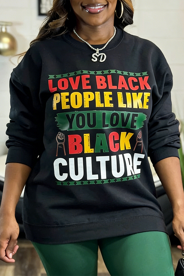 Stylish Black History Month Slogan Sweatshirt