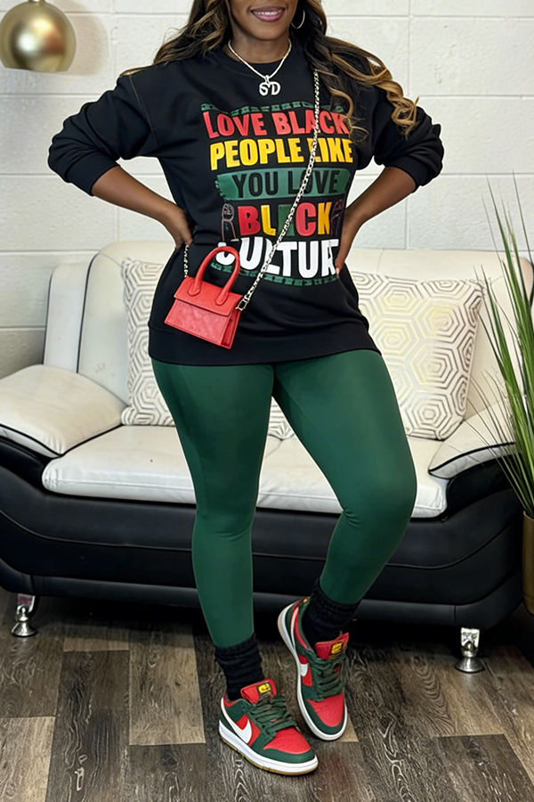 Stylish Black History Month Slogan Sweatshirt