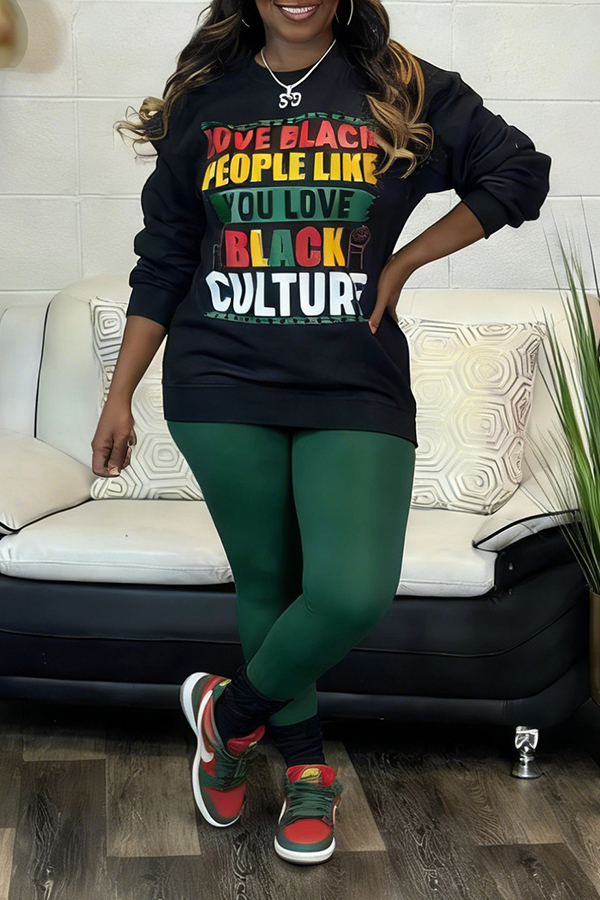 Stylish Black History Month Slogan Sweatshirt