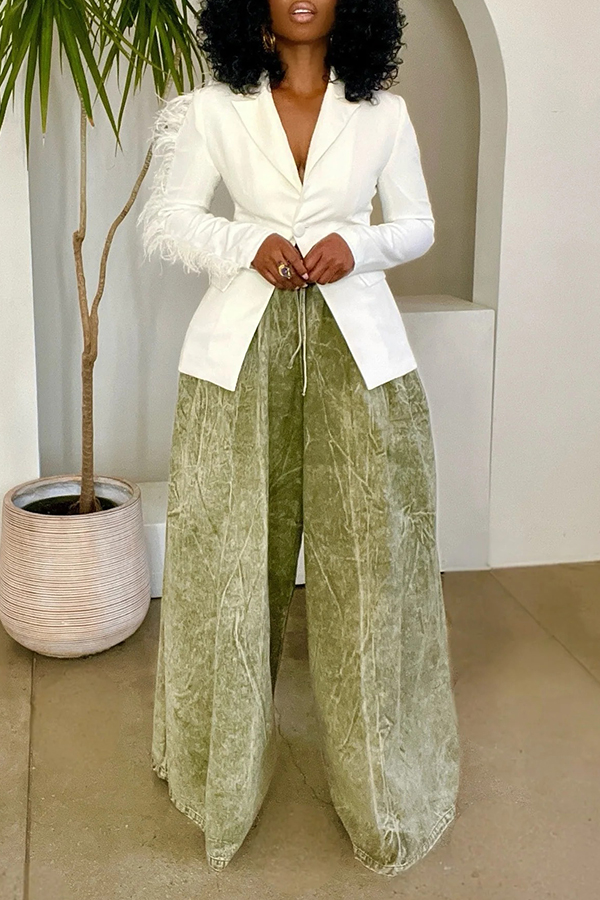 Stylish Acid Washed Denim Palazzo