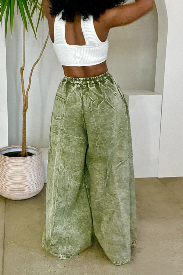 Stylish Acid Washed Denim Palazzo