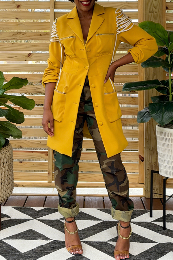 Stylish Lace Up Shoulder Jacket