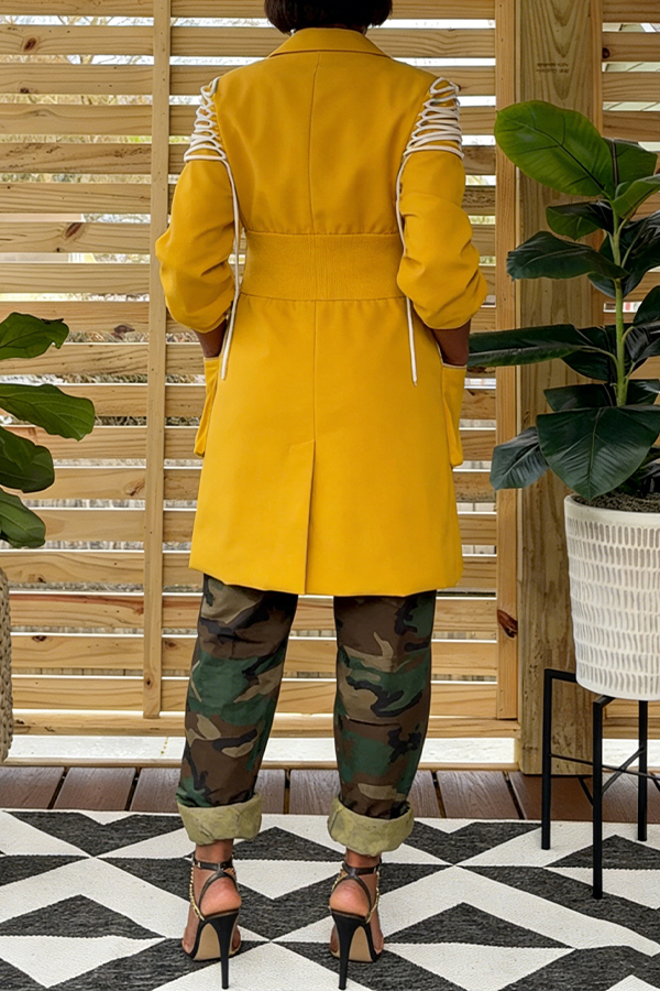 Stylish Lace Up Shoulder Jacket