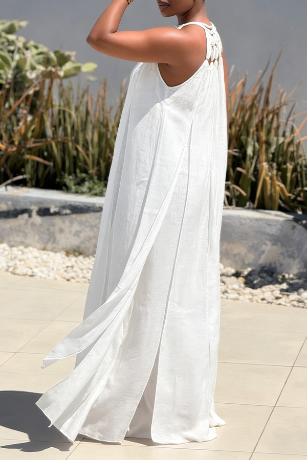 Vacation Halter Split Hem Dress