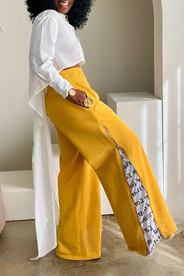 Stylish Proverbs Scripture Side Zipper Track Pants