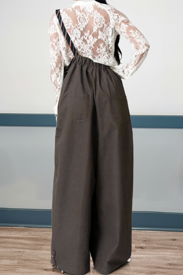 Stylish One-shoulder Asymmetrical Wrap Tie Jumpsuit