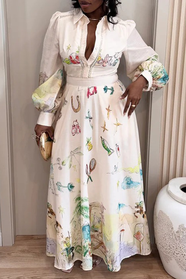 Florentia Printed Vacation Midi Dress